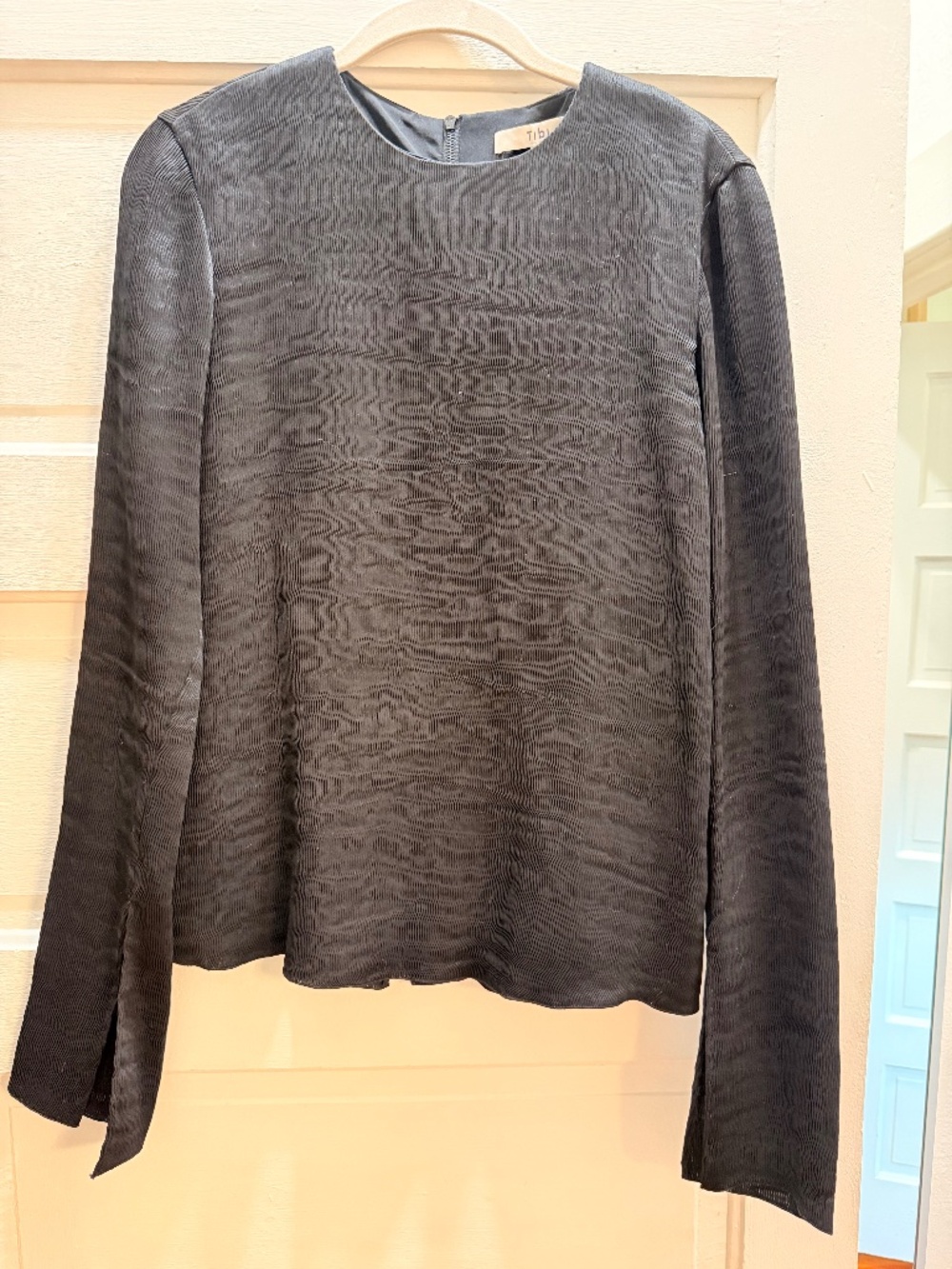 Tibi black textured blouse, size 4